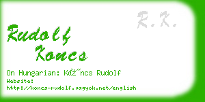 rudolf koncs business card